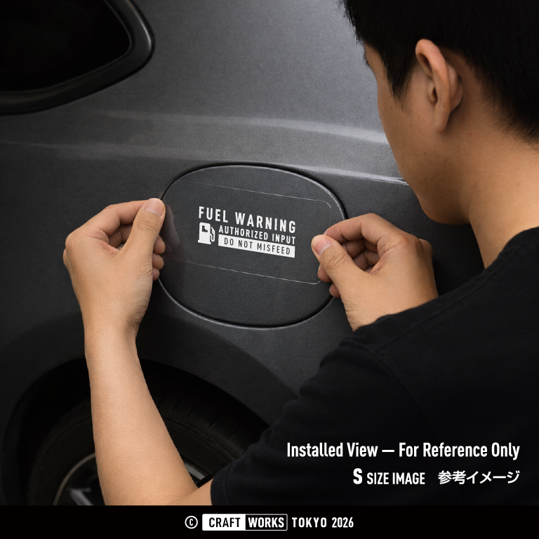CRAFT WORKS TOKYO_FUEL WARNING 白 WH ボディに貼り付けた画像
