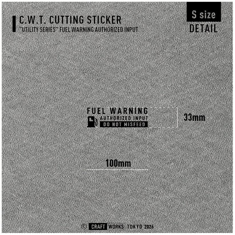 CRAFT WORKS TOKYO_FUEL WARNING 黒 BK SEPC 寸法図