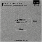 Craft Works Tokyo CWT HYBRID DUALPHASE カッティングステッカー ハイブリッド 寸法図 BLACK 黒