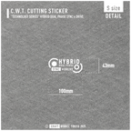 Craft Works Tokyo CWT HYBRID DUALPHASE カッティングステッカー ハイブリッド 寸法図 WHITE 白