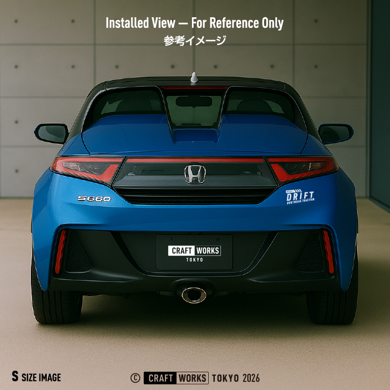 MODE DRIFT BREAK TRACTION 白のステッカーを貼り付けたホンダS660の画像リアビュー