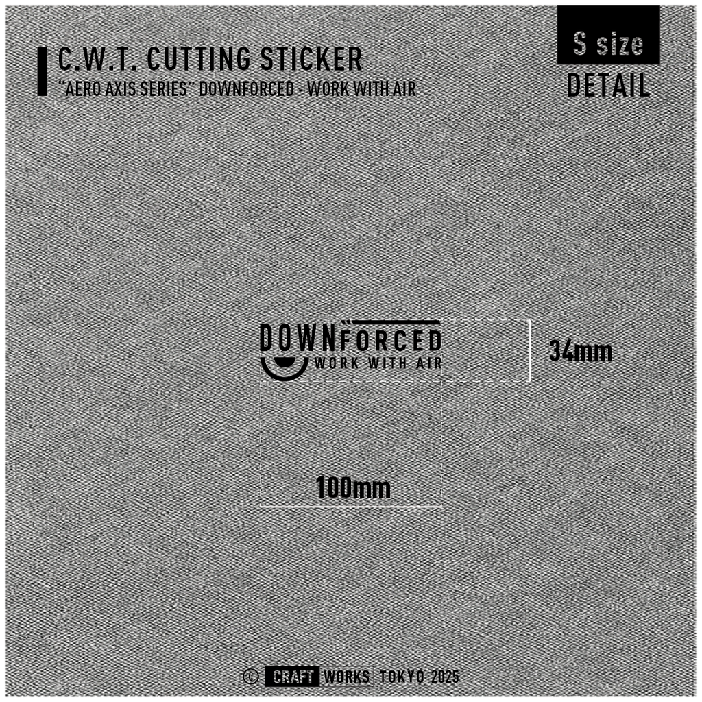 Craft Works Tokyo CWT AEROAXIS DOWNFORCE カッティングステッカー エアロ 寸法図 BLACK