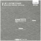Craft Works Tokyo CWT AEROAXIS DOWNFORCE カッティングステッカー エアロ 寸法図 WHITE