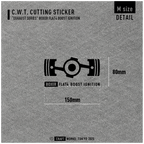 Craft Works Tokyo CWT EXHAUST SERIES – BOXER FALT4 BOOST IGNITION ステッカー サイズ 寸法