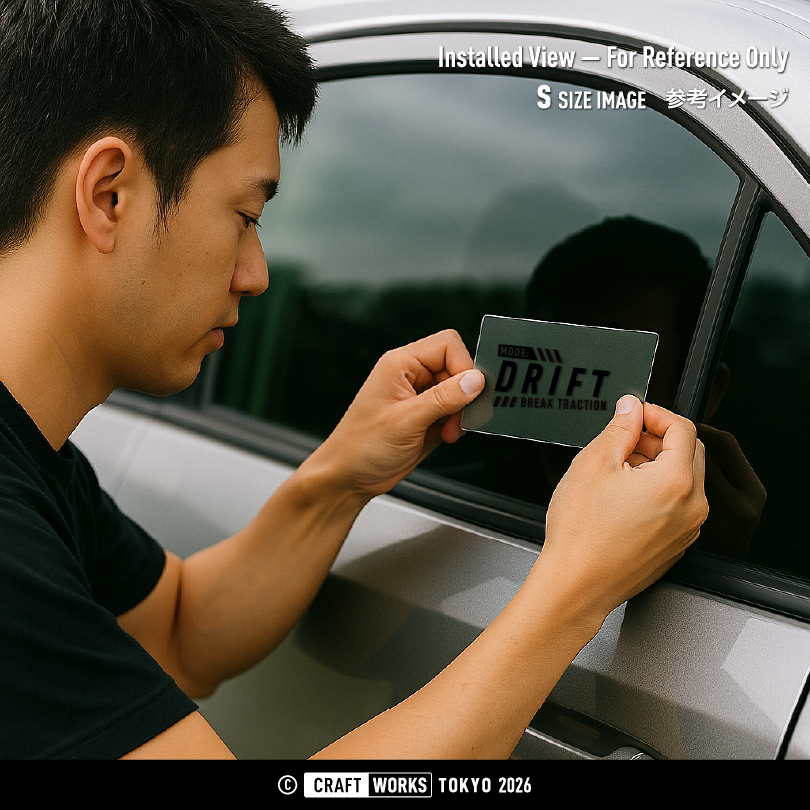 MODE DRIFT BREAK TRACTION 黒をウィンドウに貼り付けるイメージ画像