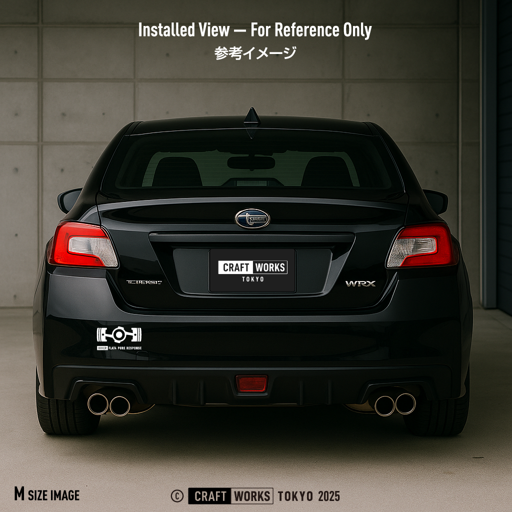Craft Works Tokyo CWT EXHAUST SERIES – BOXER FALT4 BOOST IGNITION ステッカー WRX 装着画像 WH