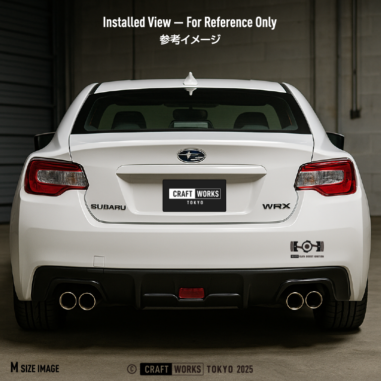 Craft Works Tokyo CWT EXHAUST SERIES – BOXER FLAT4 BOOST IGNITION ステッカー WRX ターボ 装着画像 BLACK 黒